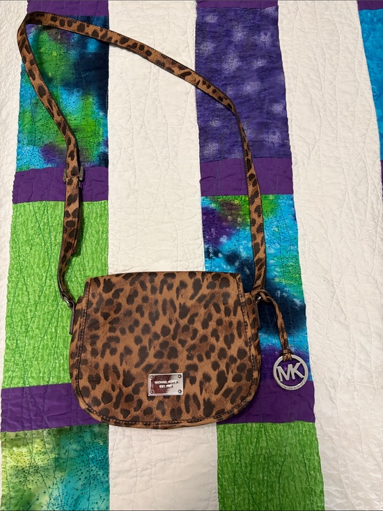 Michael Kors Handbags - Michael Kors Leopard-Print Brown Crossbody Bag